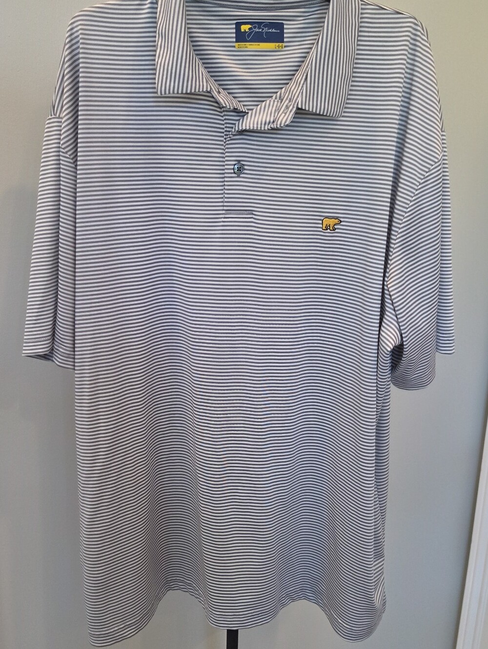 Jack Nicklaus Men’s Size Large Golden Bear Polo Golf Short Sleeve Stretch NWOT